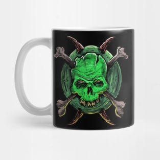 Green Skull and Crossbones Mug